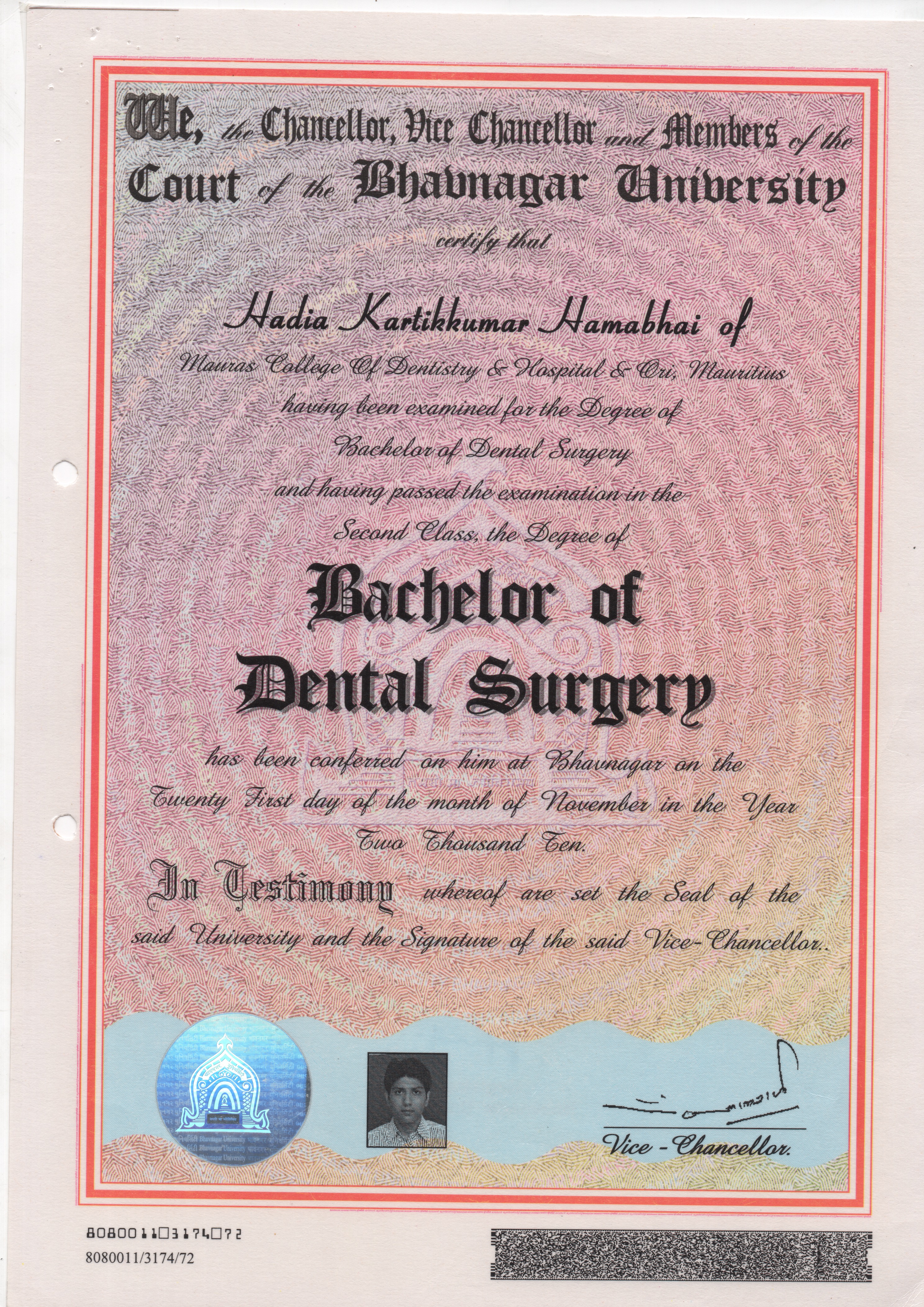 Certificate 1